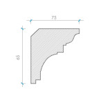 Карниз з гіпсу к-46б h65х75мм