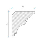 Карниз з гіпсу к-58 h97х96мм