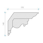 Карниз з гіпсу к-59а h140х195мм