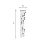 Карниз з гіпсу к-7 h150х35мм