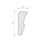 Карниз з гіпсу к-73 h165х32мм