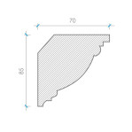 Карниз из гипса к-75 h85х70мм
