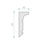 Карниз з гіпсу к-84 h100х40мм