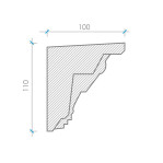Карниз з гіпсу к-87 h110х100мм