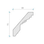 Карниз з гіпсу к-97 h92х88мм