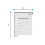 Карниз з гіпсу к-98 h74х52мм