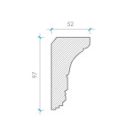 Карниз з гіпсу к-123 h97х52мм