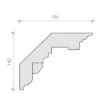 Карниз з гіпсу к-26 h142х186мм