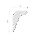 Карниз з гіпсу к-27 h117х95мм