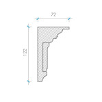Карниз з гіпсу к-33 h122х72мм
