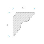 Карниз з гіпсу к-35 h84х80мм