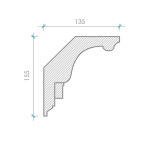 Карниз з гіпсу к-41 h155х135мм
