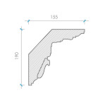 Карниз з гіпсу к-44 h190х155мм