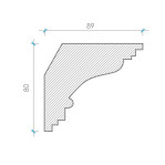 Карниз з гіпсу к-52 h80х89мм
