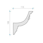 Карниз з гіпсу к-93 h105х115мм