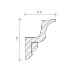 Карниз з гіпсу к-94 h135х100мм