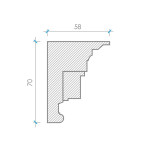 Карниз из гипса к-99 70х58мм