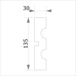 Фасадний молдинг (наличник) ФМ 27 (h 135)