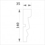 Фасадний молдинг (наличник) ФМ 28 (h 140)