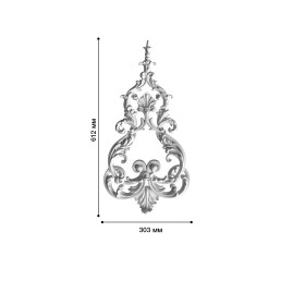 Ліпнина середник з гіпсу с-1004   h612х303 мм