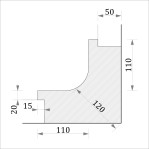 Угол внутренний УТП 6