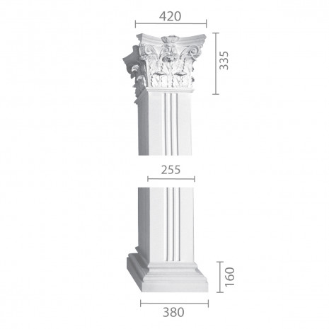 Квадратна колона з гіпсу ка-51