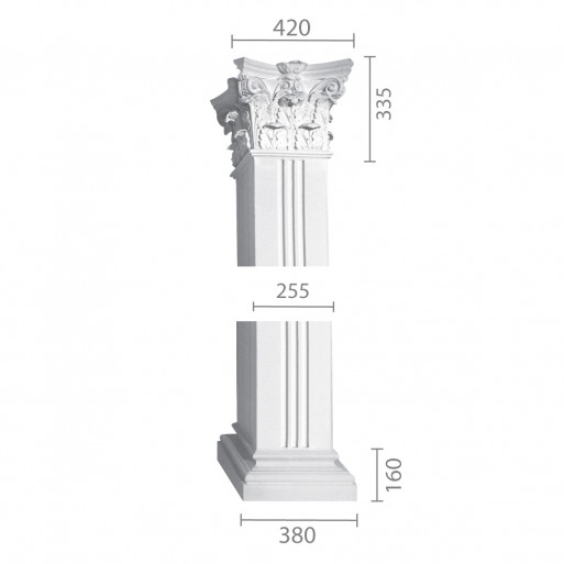 Квадратна колона з гіпсу ка-51