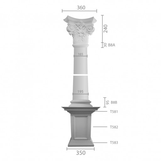 Колона з гіпсу ка-8а ентазіс