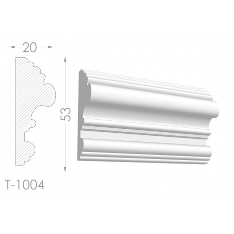 Тяга, молдинг з гіпсу т-1004