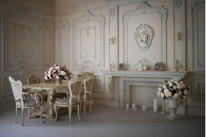 Ніжний інтер'єр фотостудії, в якому використовувався цілий ряд продукції ErmitageDecor.