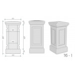 Бетонна тумба балюстради Тб-1 h897 мм