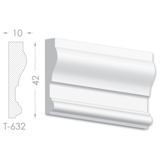Тяга, молдинг з гіпсу т-632
