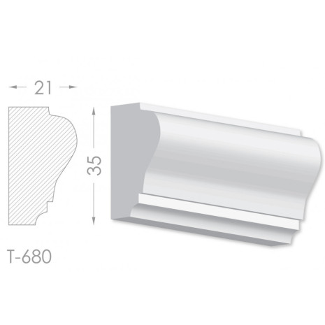 Тяга, молдинг з гіпсу т-680