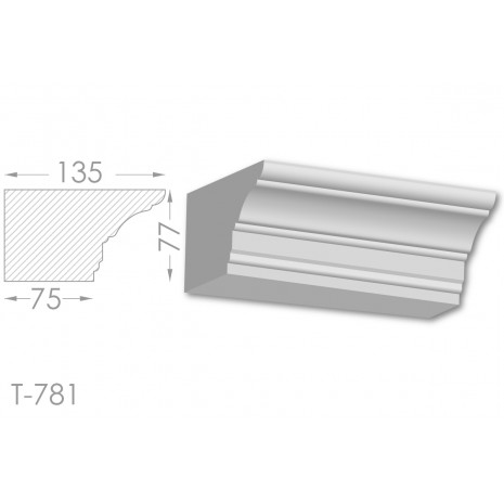 Тяга, молдинг з гіпсу т-781